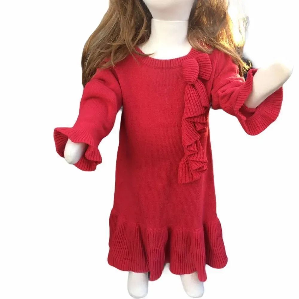 Gap Toddler Red Knitted sweaterdress 3 holiday